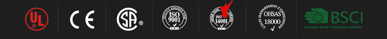 UPROTEC international certifications including UL, CE, CSA, ISO and BSCI